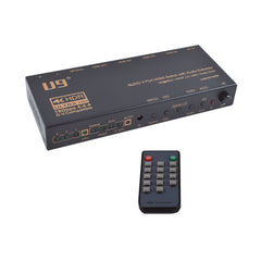 U9 ViewHD HDMI 3x1 HDMI 2.0 Switch with Audio Extractor Support 4K@60Hz / HDCP 2.2 / ARC / Audio EDID Selection / Toslink + Analog RCA L/R | Remote Control | Input Auto Switching On/Off | Model: UHD3X1ABK