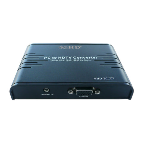 ViewHD PC to HDTV Video & Audio Converter | VGA to HDMI 720P / 1080P with Integrated Audio | VHD-PC2TV
