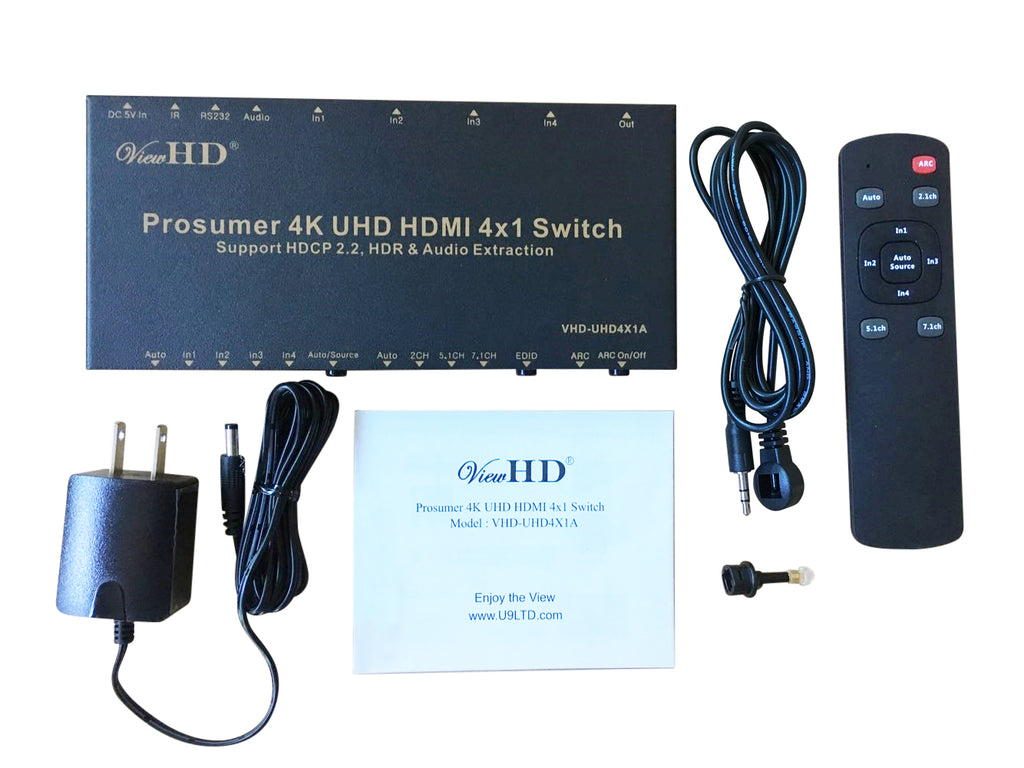 ViewHD HDMI Audio Extractor Support Ultra HD, 4K, ARC, TOSLINK Opti