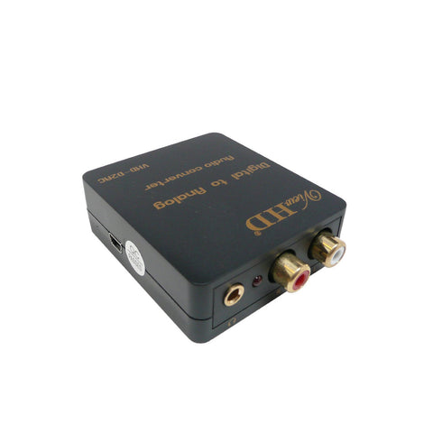 ViewHD SPDIF Optical / Coaxial Stereo Digital to Analog Stereo Audio Converter Support Simultaneous 3.5mm Headphone + RCA L/R Outputs | VHD-D2AC