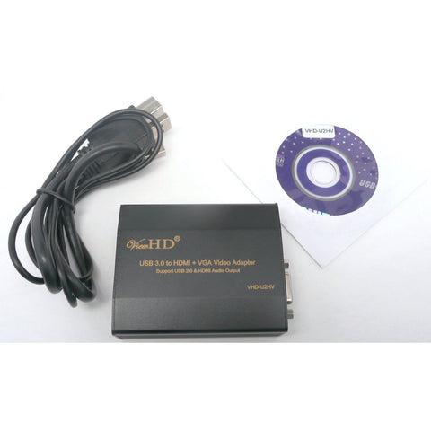 ViewHD USB 3.0 to VGA + HDMI Video  and Audio Converter for PC to TV AV Application | VHD-U2HV