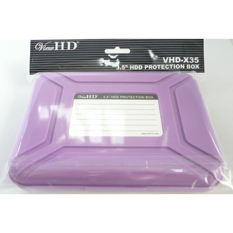 ViewHD Professional Premium Hard Drive Protection Box for 3.5 Inch HDD Storage (Purple) | VHD-X35P